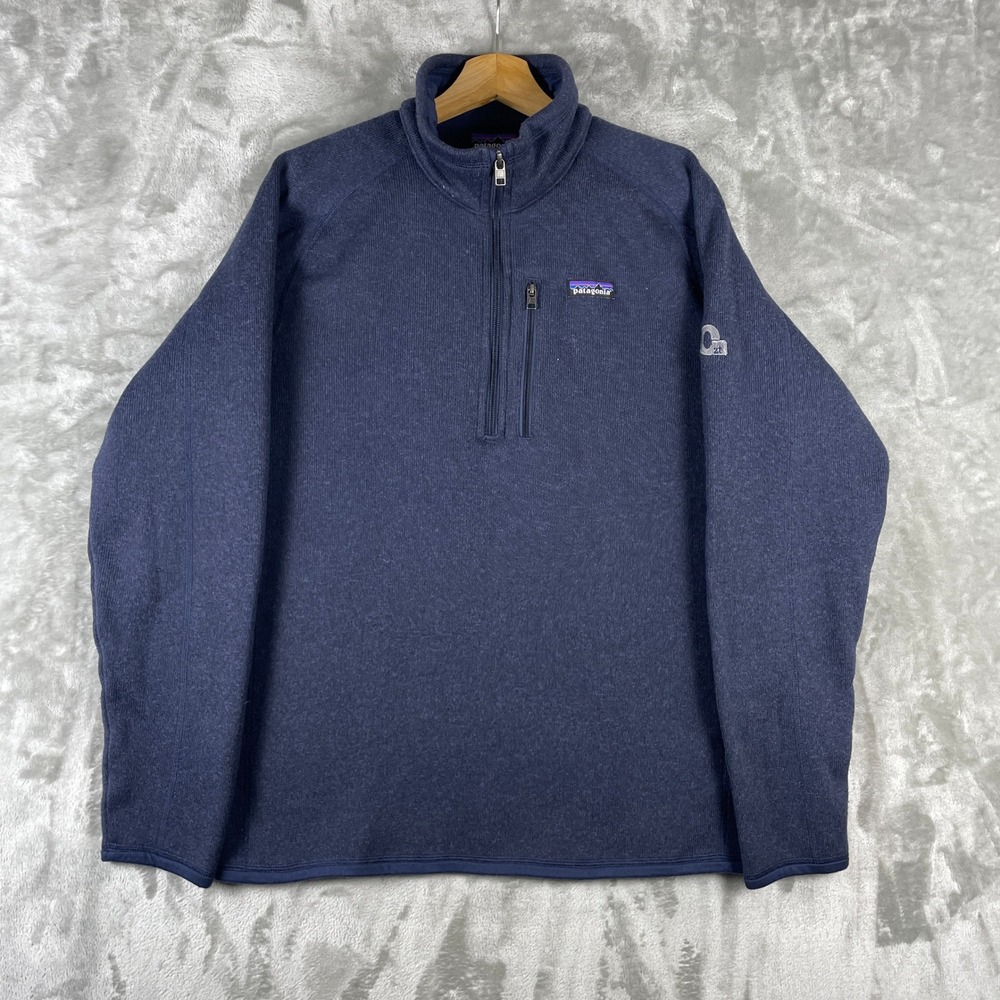 Patagonia Better Sweater Men Large Blue 1/4 Zip Fleece Pullover 25523